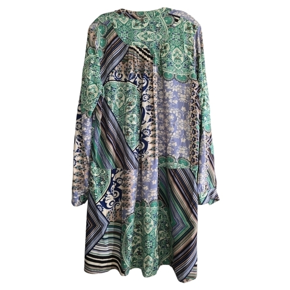 Anthropologie Tiny Caviana Shirt Dress Green Medium Drop Waist Loose Fit - Picture 8 of 9